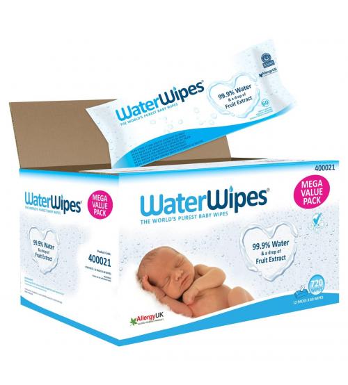 WaterWipes Sensitive Baby Wipes (12 x 60 per Pack)